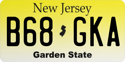 NJ license plate B68GKA