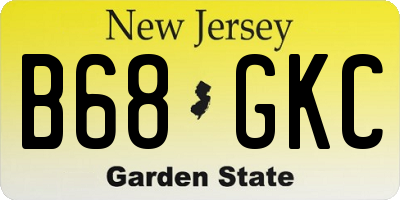 NJ license plate B68GKC