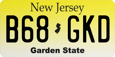 NJ license plate B68GKD