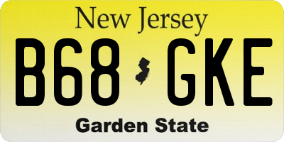 NJ license plate B68GKE