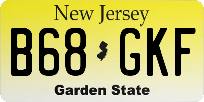 NJ license plate B68GKF