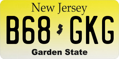 NJ license plate B68GKG