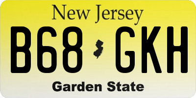 NJ license plate B68GKH