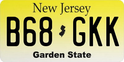 NJ license plate B68GKK