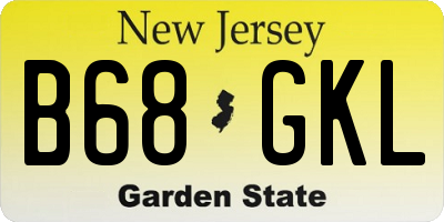 NJ license plate B68GKL