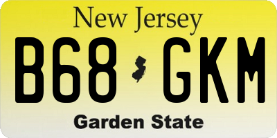NJ license plate B68GKM