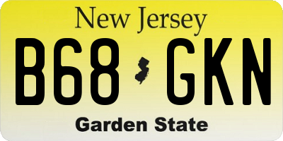 NJ license plate B68GKN