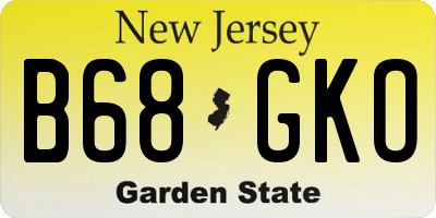NJ license plate B68GKO