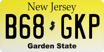 NJ license plate B68GKP