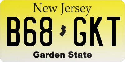 NJ license plate B68GKT