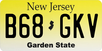 NJ license plate B68GKV
