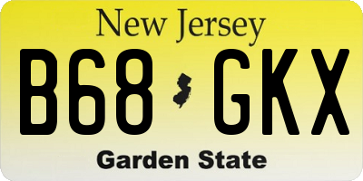NJ license plate B68GKX