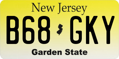 NJ license plate B68GKY