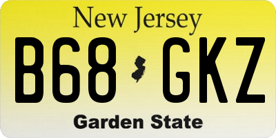 NJ license plate B68GKZ