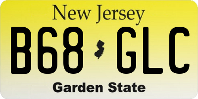 NJ license plate B68GLC
