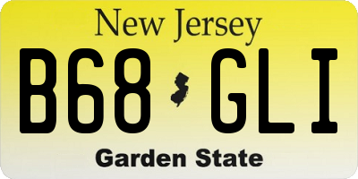NJ license plate B68GLI