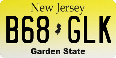 NJ license plate B68GLK