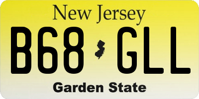 NJ license plate B68GLL