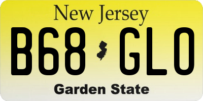 NJ license plate B68GLO