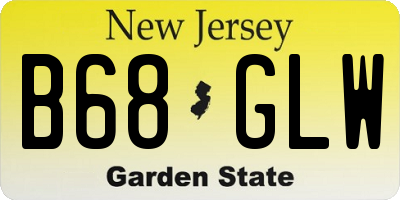 NJ license plate B68GLW