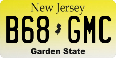 NJ license plate B68GMC