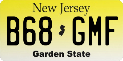 NJ license plate B68GMF