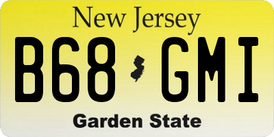 NJ license plate B68GMI
