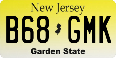 NJ license plate B68GMK