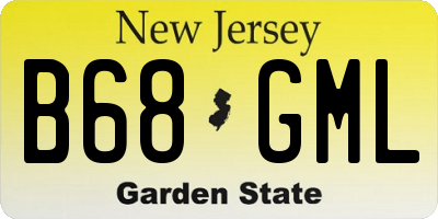 NJ license plate B68GML