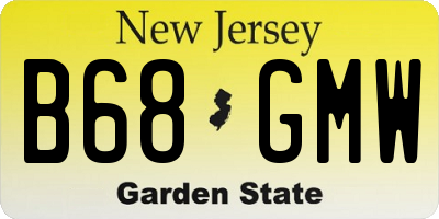 NJ license plate B68GMW