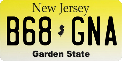 NJ license plate B68GNA