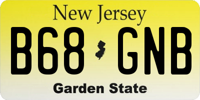 NJ license plate B68GNB