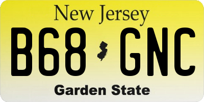 NJ license plate B68GNC