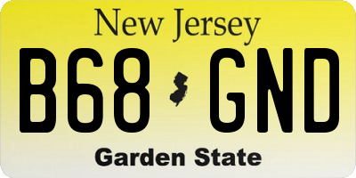 NJ license plate B68GND