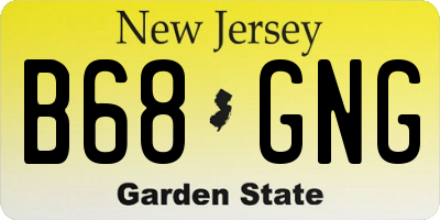 NJ license plate B68GNG