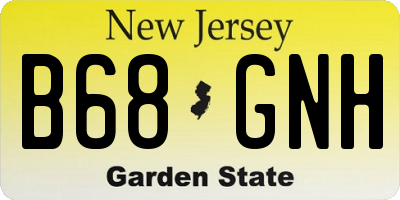 NJ license plate B68GNH