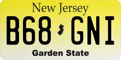 NJ license plate B68GNI
