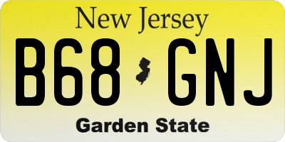 NJ license plate B68GNJ
