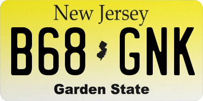 NJ license plate B68GNK