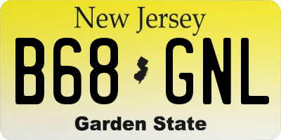 NJ license plate B68GNL