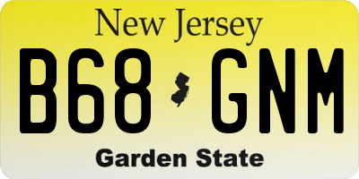 NJ license plate B68GNM