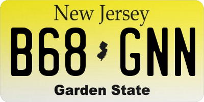 NJ license plate B68GNN
