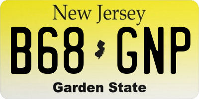 NJ license plate B68GNP