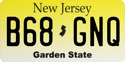 NJ license plate B68GNQ