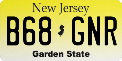 NJ license plate B68GNR