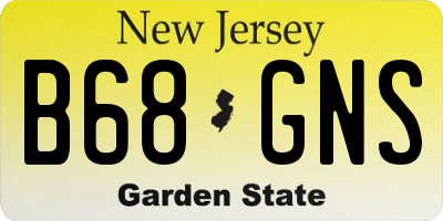 NJ license plate B68GNS