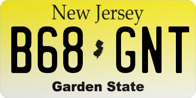 NJ license plate B68GNT
