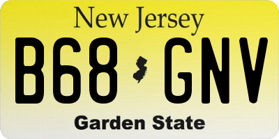 NJ license plate B68GNV