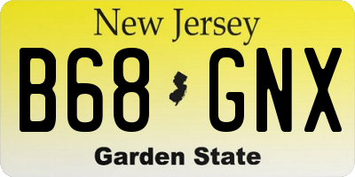 NJ license plate B68GNX
