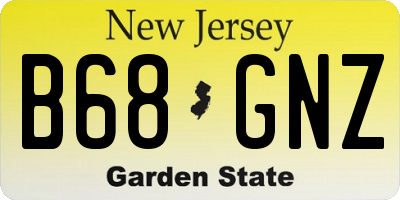 NJ license plate B68GNZ